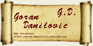 Goran Danilović vizit kartica